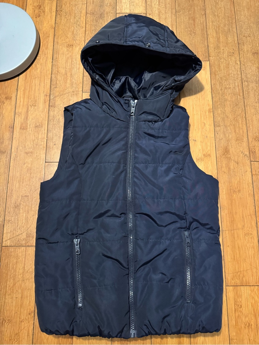 Liz Claiborne Navy Hooded Puffer Vest